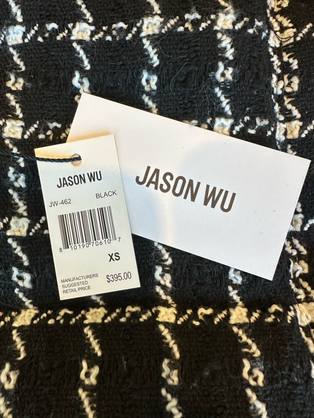 Jason Wu Black & White Tweed Puffer Jacket - Picture 7 of 8